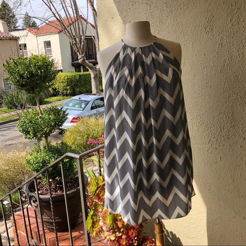 Halter style mini dress.